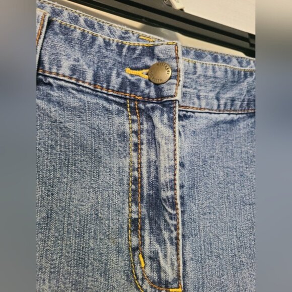 Ladies Villager Faded Distressed Jean Capri Cropped Cuffed Liz Claiborne Size 12 - Picture 4 of 9